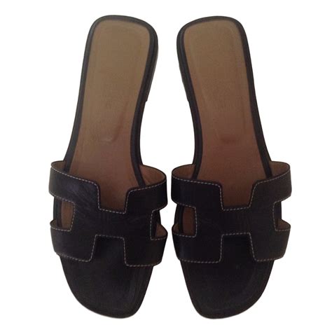 black hermes oran|Hermes oran sandals price.